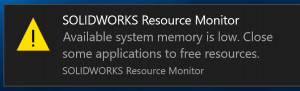 SOLIDWORKS Resource Monitor