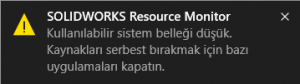 SOLIDWORKS Kaynak Monitörü