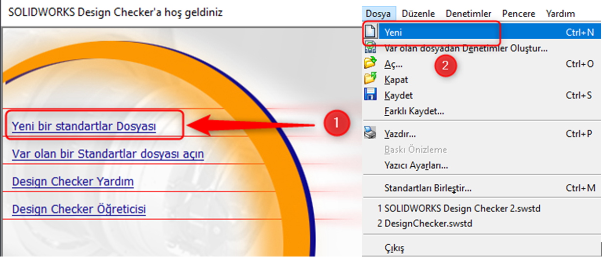 Tasarım Denetleyicisi ile Yeni Bir Standart Dosya Oluşturma 