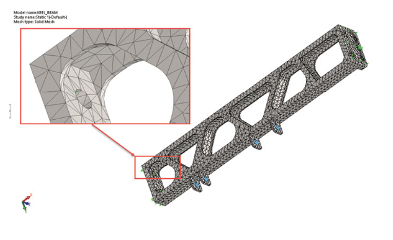 solidworks simulation mesh genel görüntü