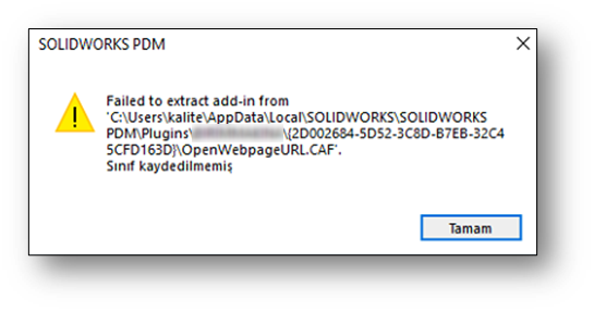 Failed to extract add-in from 