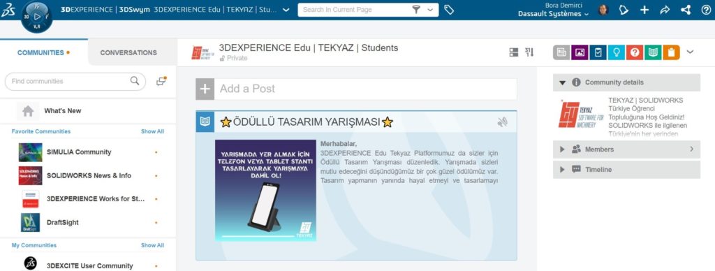 3DEXPERIENCE Platform Arayüzü