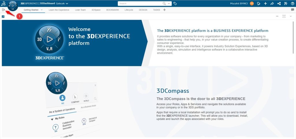 3DEXPERIENCE 3DDashboard Giriş