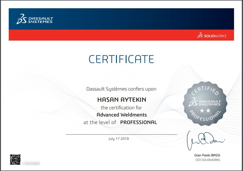 Certified SOLIDWORKS Professional Advanced Weldments