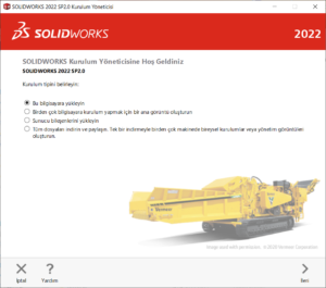 SOLIDWORKS Kurulum ekranı