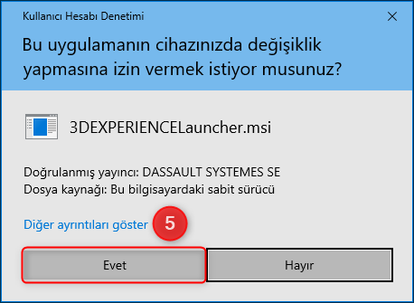 3DEXPERIENCE Launcher Onaylama