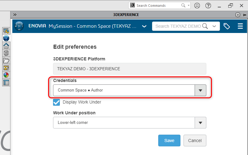 Collaborative Desginer for SOLIDWORKS - MySession Credentials