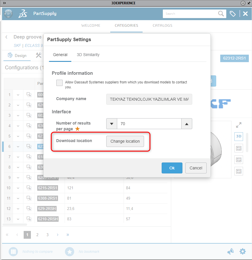 PartSupply Settings - Change Download Location