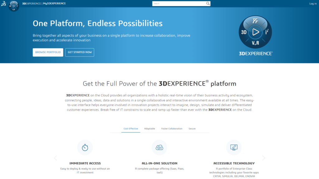 3DEXPERIENCE Platformu Websitesi Anasayfa