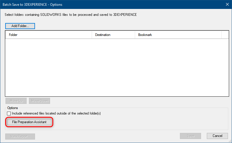 Batch Save to 3DEXPERIENCE Eklentisi Üzerinden File Preparation Assistant'a Erişim