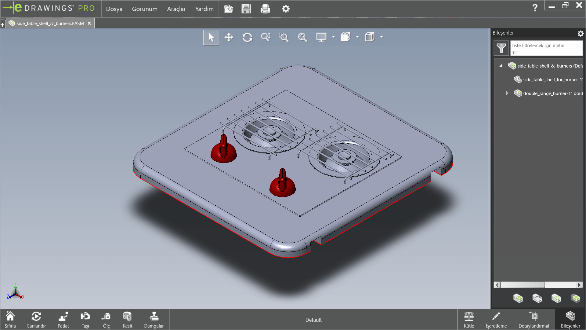 Montaj Modelinin eDrawings'te Görüntülenmesi