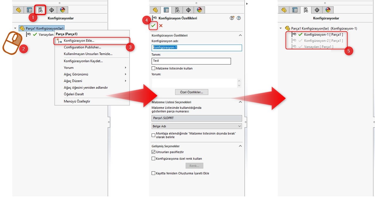 SOLIDWORKS Konfigürasyonlar