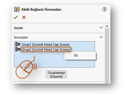 Akıllı Bağlantı Elemanları Sonuçlar grubu seçim