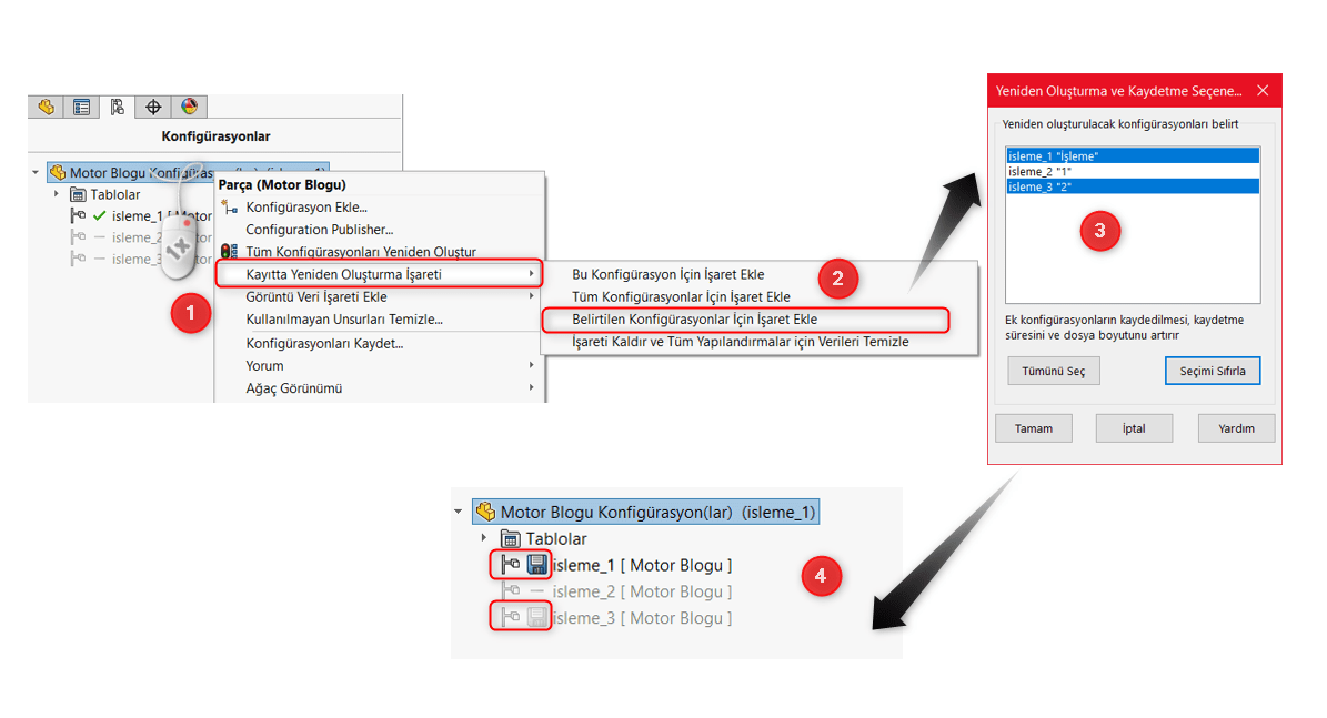 Kayıtta Yeniden Oluşturma İşareti Ekleme