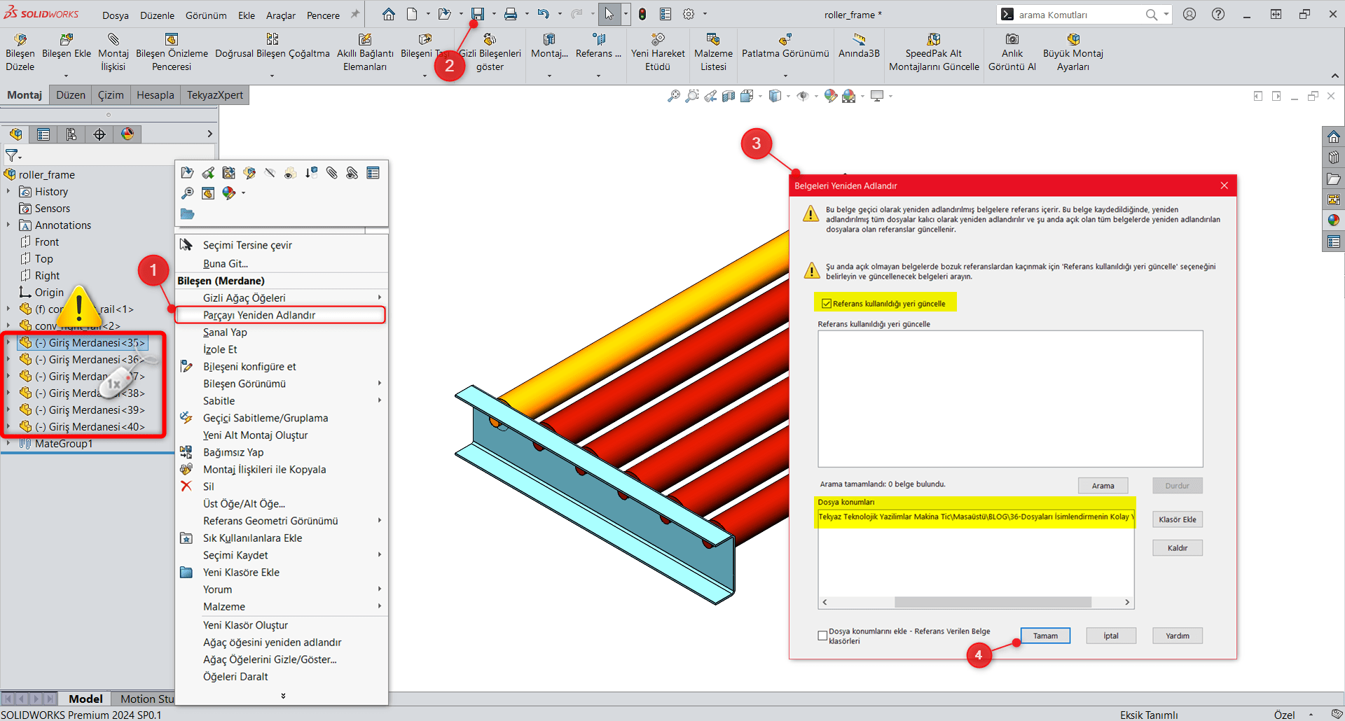 Parçayı Yeniden Adlandırma İşlemi