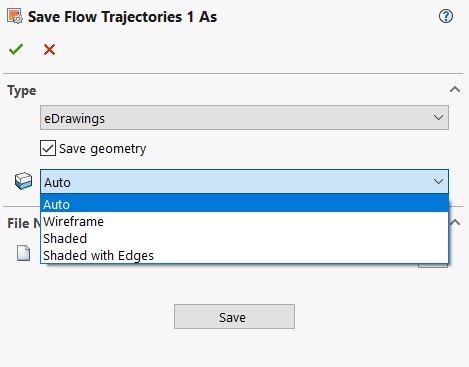 Flow Sonuç eDrawings Geometri Kaydetme