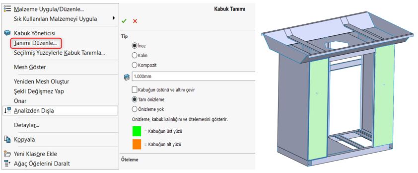 Sac Parçaların Kalınlık Bilgilerinin Revize Edilmesi