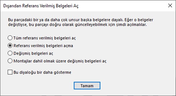 Referans Verilmiş Belgeleri Açma