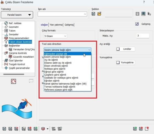 Tool Axis Direction Tool Axis Direction