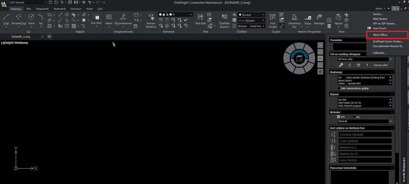 3DEXPERIENCE DraftSight Offline Mod Etkinleştirme