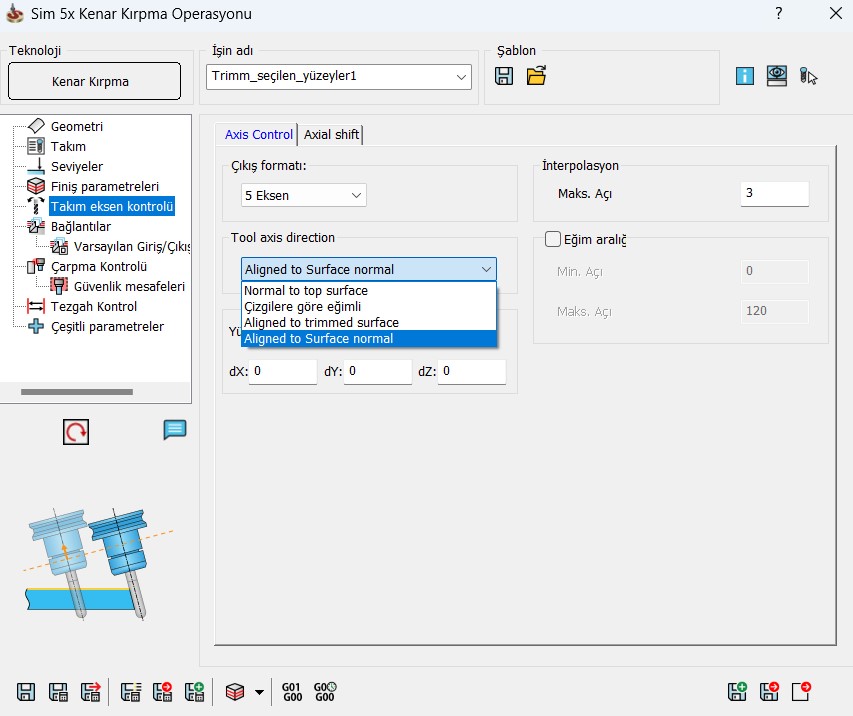Edge Trimming-Takım Eksen Kontrolü