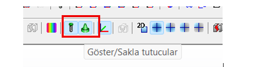 Simülasyonda takım-tutucu gizleme