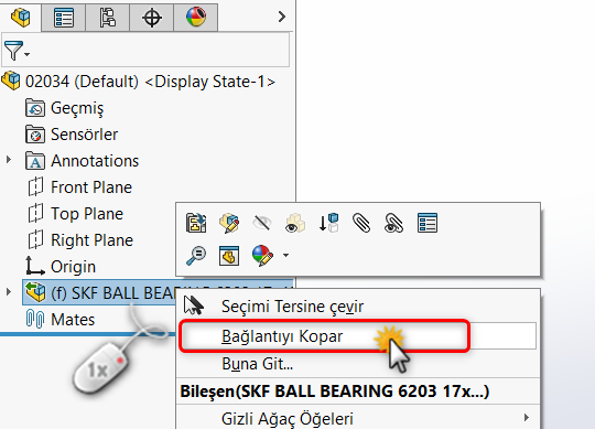 STEP Dosyanın Referansının Koparılması