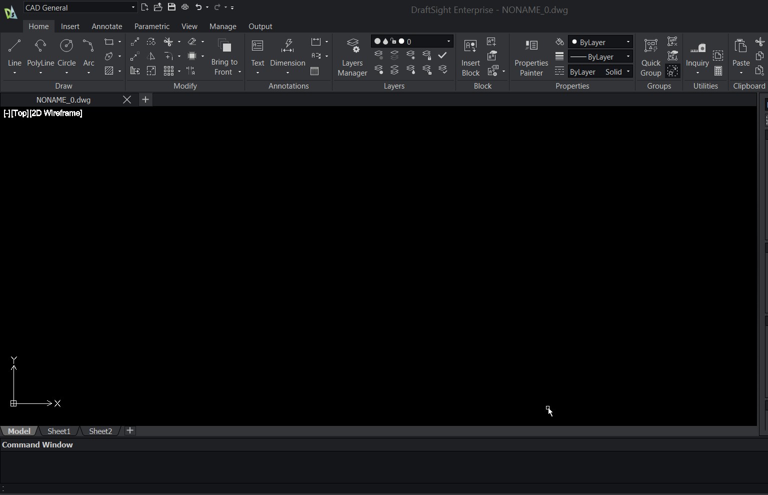 DraftSight İngilizce Arayüz