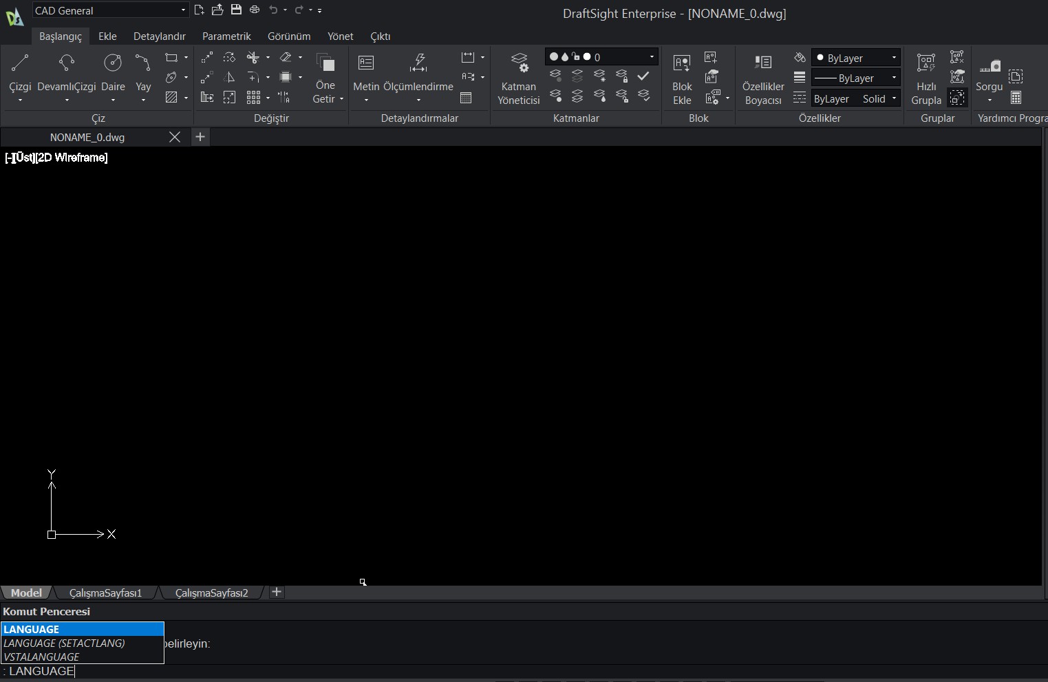 DraftSight Language Komutu
