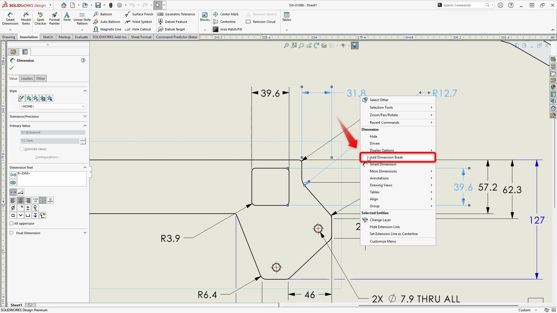 Otomatik Ölçü Çizgisi Kırılması Seçeneği