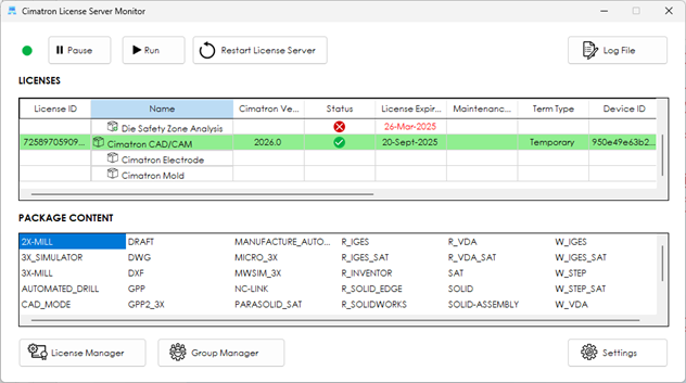 Yeni Lisans Sunucusu Ekranı