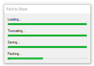 Bağlantıları veya unsurları paketle ve kaldır (Pack to Share)