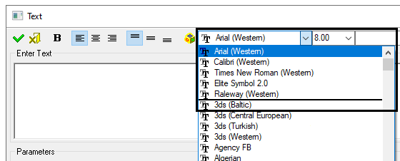 Son kullanılan fontlar (Recently used fonts)
