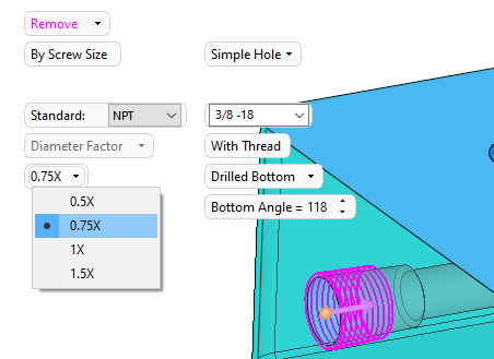 Ek boru dişi derinlikleri (Extra pipe thread depths)