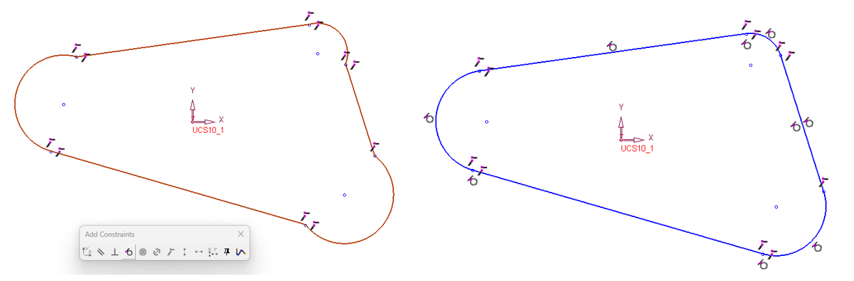 Çoklu seçimle teğetlik uygulama (Apply tangency with multiple selection)