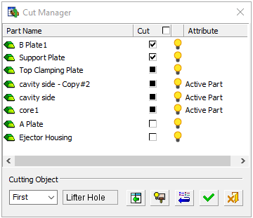 Mantıksal Cut Manager sıralaması