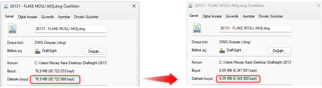 Dosya Boyutunun Azalması 